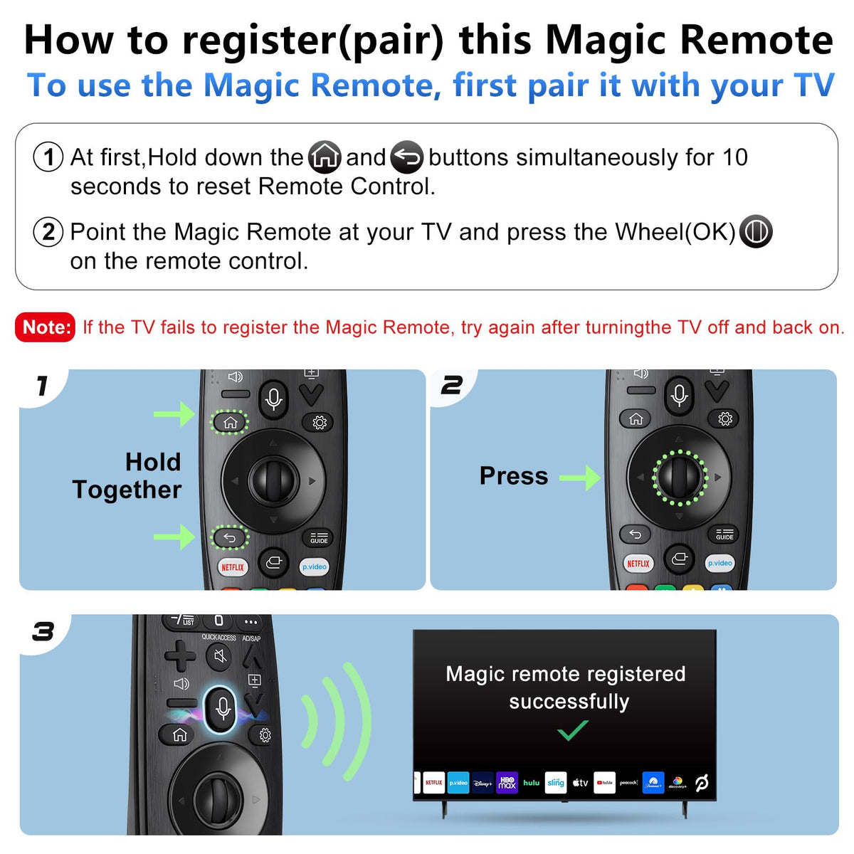 Universal Backlit Remote for LG Smart TV Remote Control Replacement