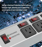 CCCEI 12 Gauge Heavy Duty Surge Protector, Black, 6FT, 1