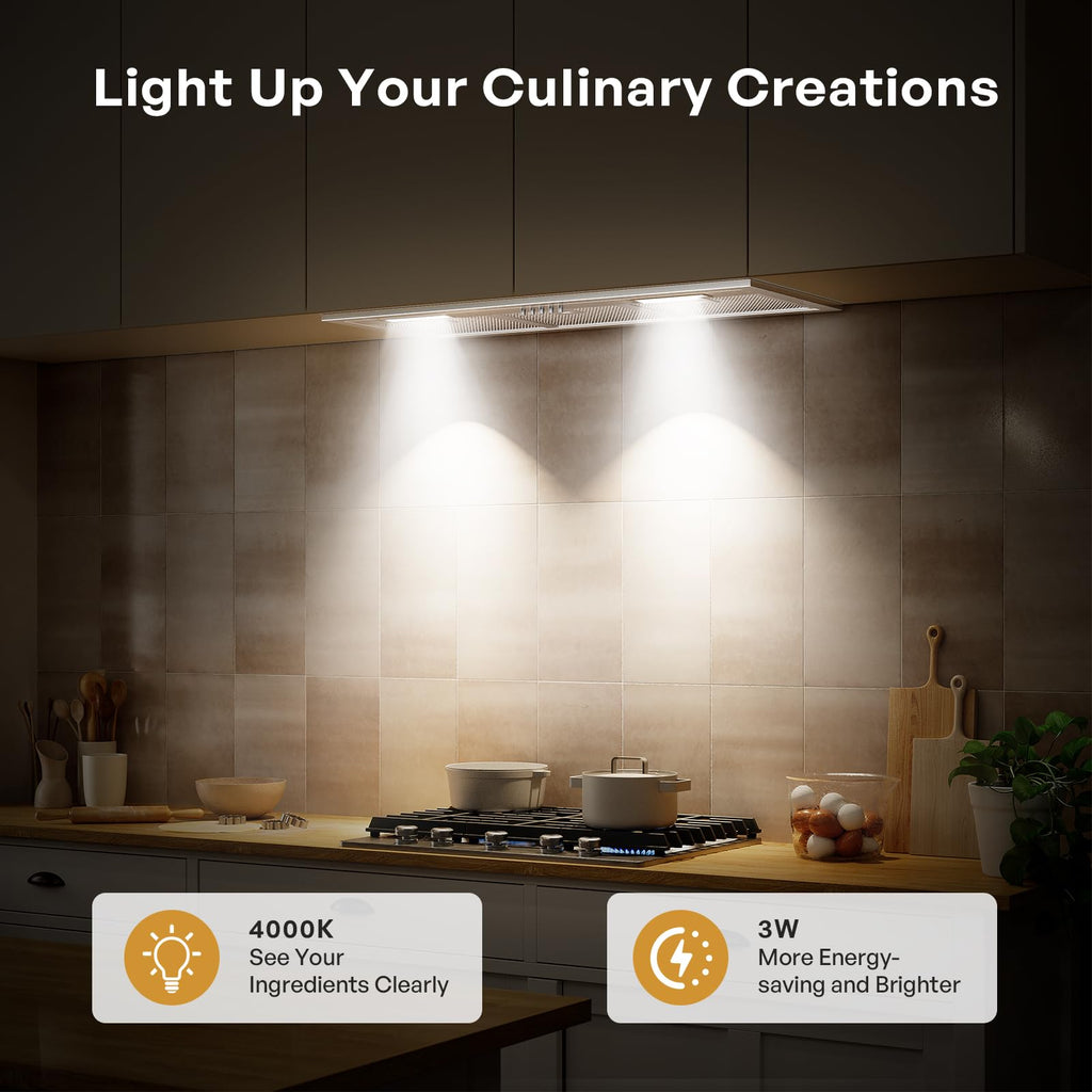 VIKIO HOME 30 Inch Range Hood Insert, 980 CFM, Dual-Intake, Gesture & Touch