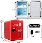 Coca-Cola 4L Mini Fridge, 6 Can, Classic Bottle Design, Red