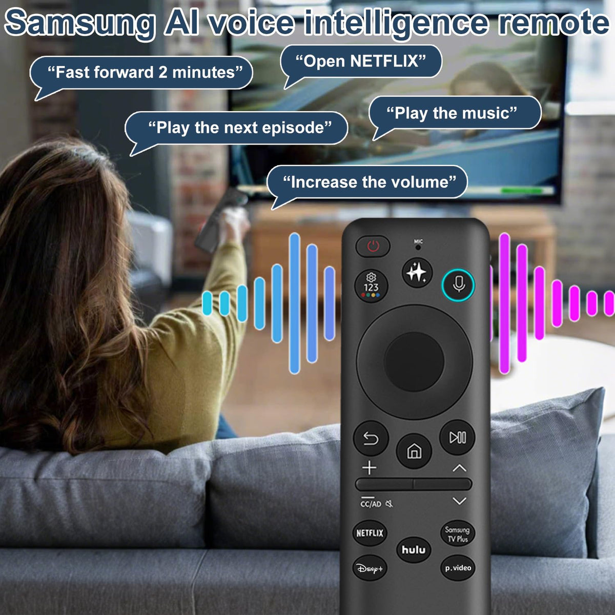 Universal Remote for All Samsung TV Remote, Replacement Compatible with All Samsung LED, LCD, QLED, HDTV, 3D Series Smart TVs (BN59-01259B)