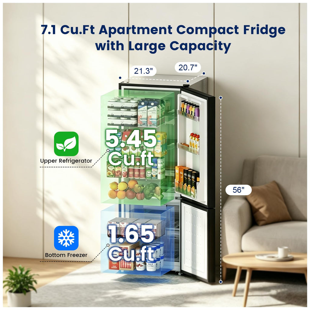 Apartment 7.1 Cu.Ft Refrigerator with Bottom Freezer Red