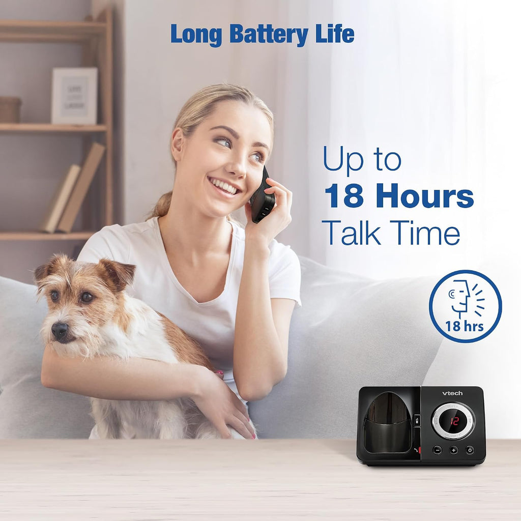 VTech EA5053 DECT Cordless Phone with Answering Machine,Nuisance Call Blocker, Volume Booster, Easy-to-Read Backlit Display, 18 Hours Talk-time, Handsfree Speakerphone, 4-Handset