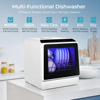 EUHOMY Countertop Dishwasher Portable, 6 Programs with 40 dB, No Hookup