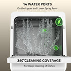 Hermitlux Slim Countertop Portable Dishwasher for Small Spaces