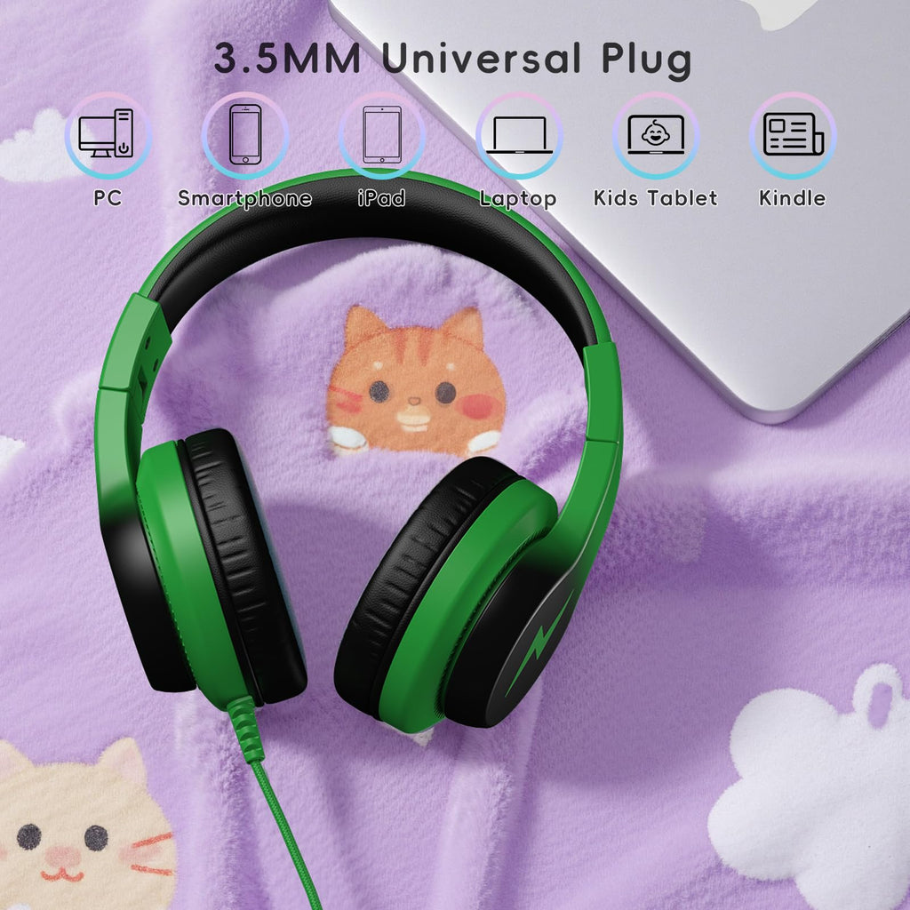Candy Bila Wired Kids Headphones for School, Over-Ear for Boys Girls