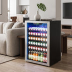 DOGHLY 0.95 Cu.Ft Mini Fridge Mirror Door for Beverages & Skincare, 24 Cans