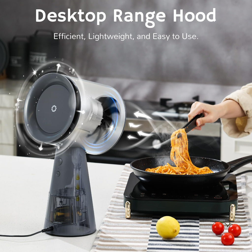 AIRTHEREAL Portable Range Hood with Rechargeable Battery, 3-Speed Suction