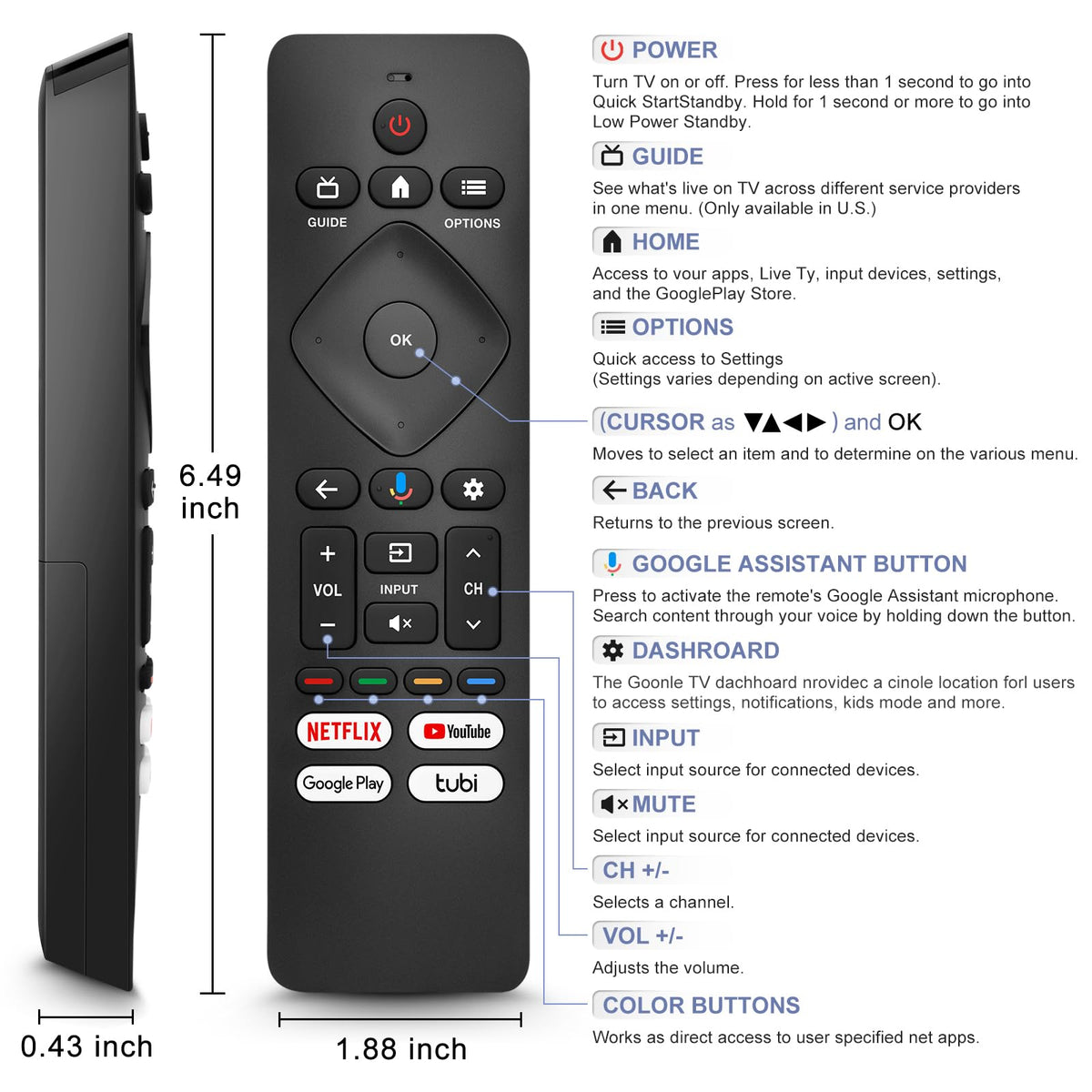 Universal Backlit Remote for LG Smart TV Remote Control Replacement