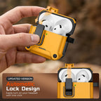 Inesore for AirPods AirPods Pro 1st/2nd Case with Secure Lock (Black)