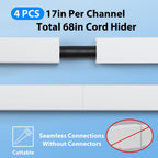 ZhiYo 43" Cord Covers for Wires on Wall, Beige Cord Hider, 0.7" W x 0.4" H