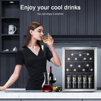 Antarctic Star Beverage Refrigerator Cooler 68 Can, Mini Fridge with Glass Door for Beer Drinks Wine,Freestanding Small Fridge with Electronic Temperature Control for Home and Bar,1.7 cu.ft
