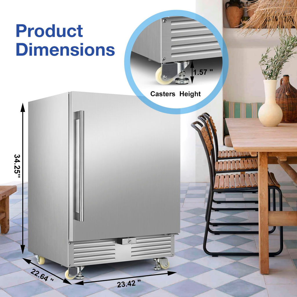 24" Dual Zone Wine and Beverage Refrigerator, Under Counter with Glass Door