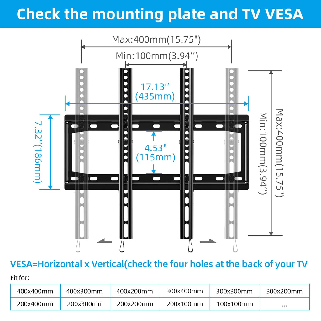 HOME VISION Heavy Duty Tilt TV Wall Mount for 32-86 Inch Flat/Curved Screen