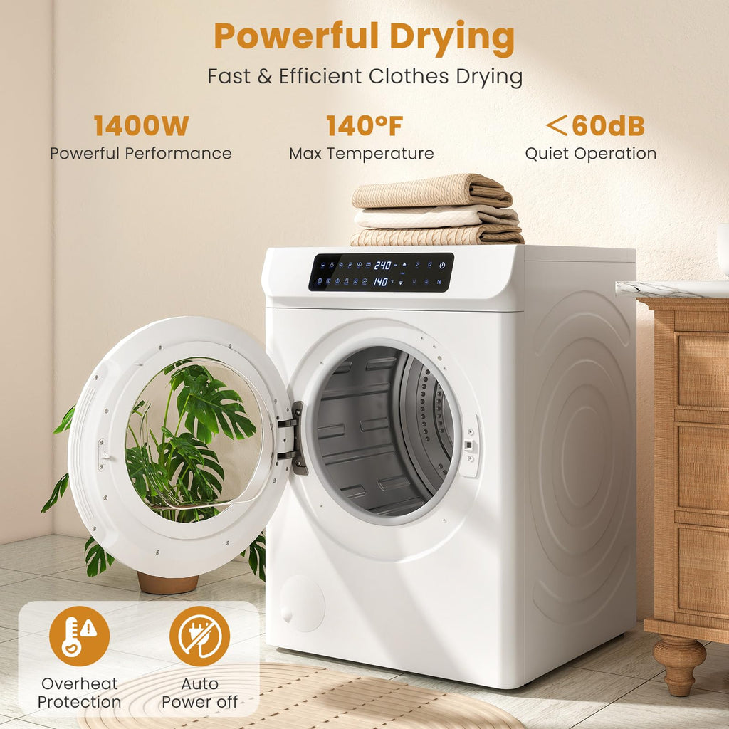 Auertech Portable Washer and Dryer Combo Set, 2.8 CU. FT. Portable Clothes Dryers with Boot Dryer, 28 lbs Fully Automatic Washing Machine, Compact Washer and Dryer for Apartment, RV, Dorm
