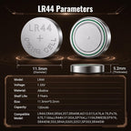 POWEROWL 12 Pcs LR44 Batteries for Watches, Christmas decorations, Bottle Lights, and Small Electronics