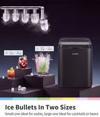 Comfee 33lbs Countertop Bullet Ice Maker, Self-Cleaning, with Ice Scoop