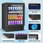 Mini Beverage Refrigerator Cooler -Small Beverage Fridge 1.4cu.ft