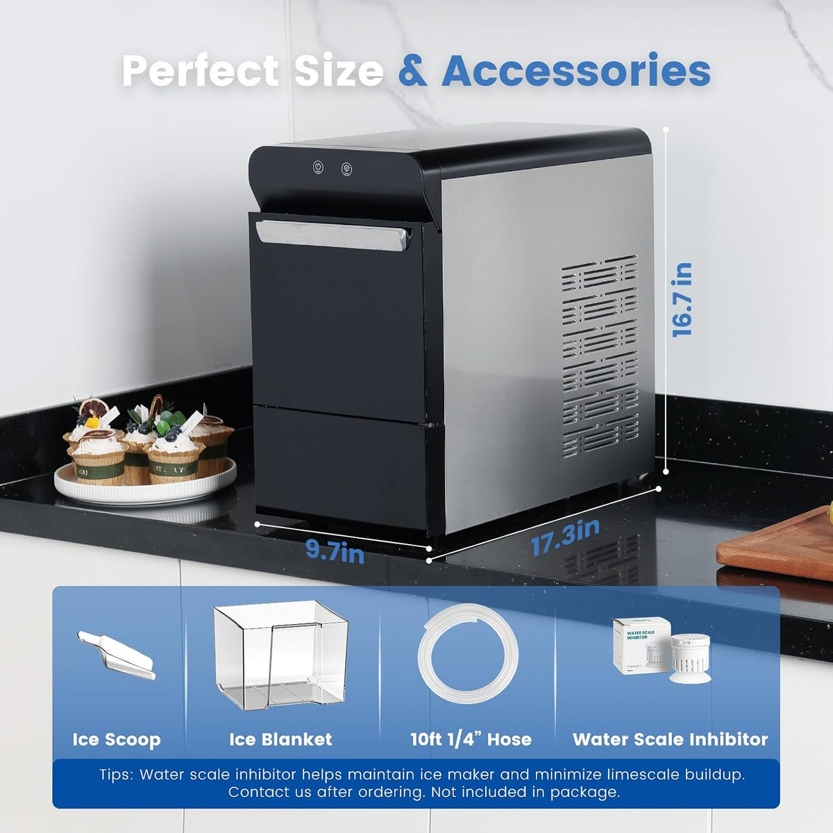 Gevi V2.0 Nugget Ice Maker for Home Kitchen Office,38lbs/24H,Black