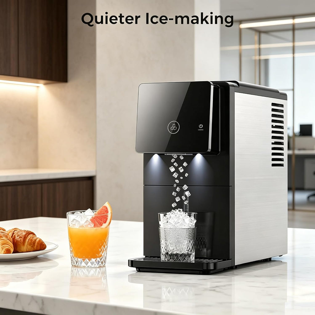 COWSAR Nugget Countertop Ice Maker, Automatic Ice Dispenser, 33 lbs/Day Chewable Pellet Ice Machine with Self-Cleaning & Measured Dispensing, Portable Ice Maker for Home, Kitchen, Office