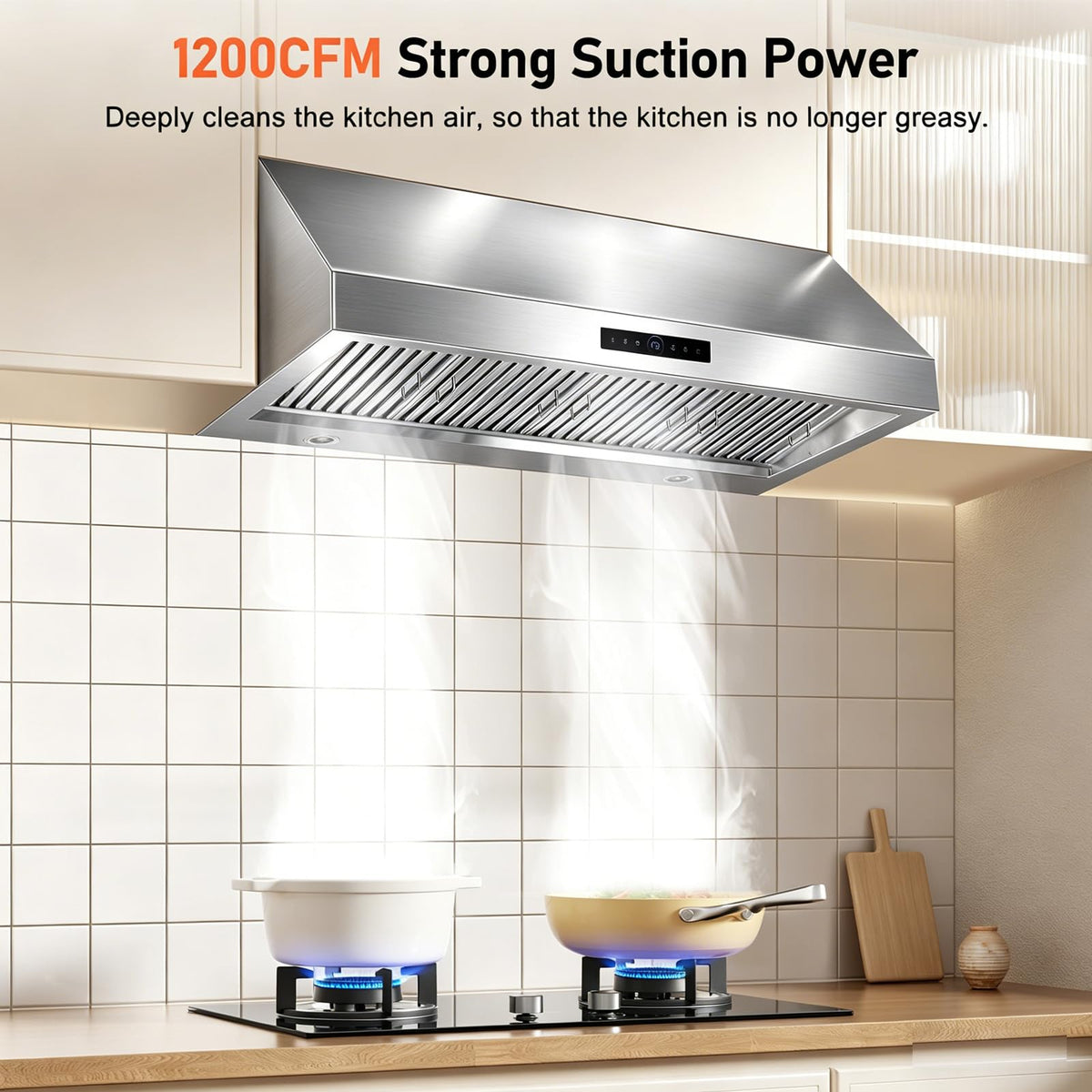 30 Inch Under Cabinet Range Hood, High Suction Hood Vents for Kitchen