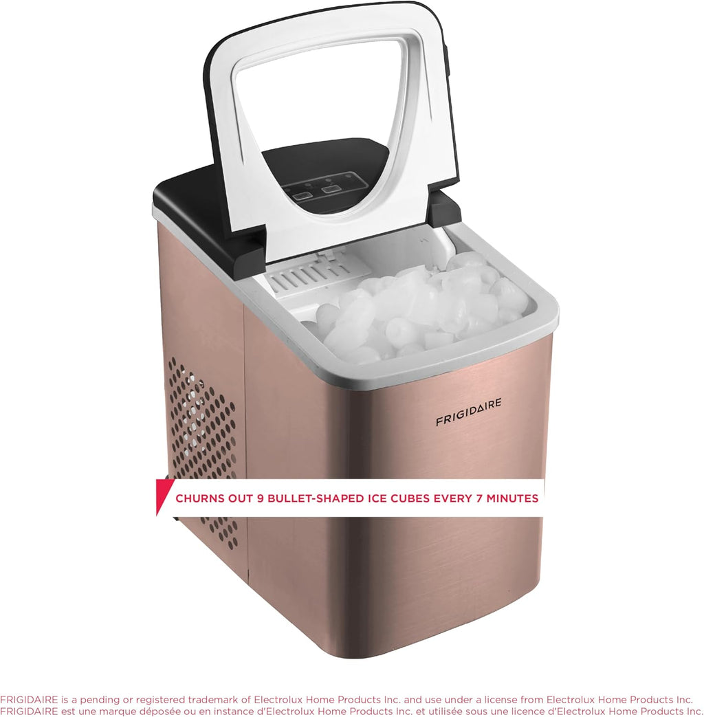 Frigidaire EFIC117-SSCOPPER-COM Stainless Steel Ice Maker, 26lb per Day, Copper Stainless
