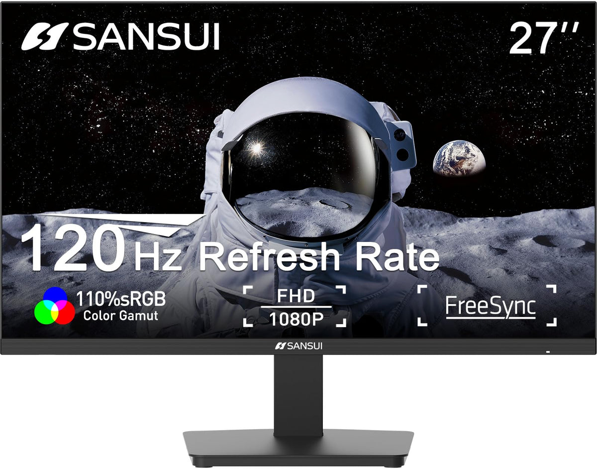 SANSUI 24 Inch Gaming Monitor 200Hz 1Ms FreeSync HDR 110% sRGB FHD 1080P Computer Monitor HDMI DP Ports Eye Care Frameless VESA Mount Cable Management(ES-G24F4L HDMI Cable Included)