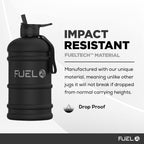 Fuel24 Jug - 2.2 Litre Water Bottle - Extra Strong Flex Material - Drop Proof, Pop or Straw Cap Options - 2.2L Large Gym Sports Bottle, BPA FREE