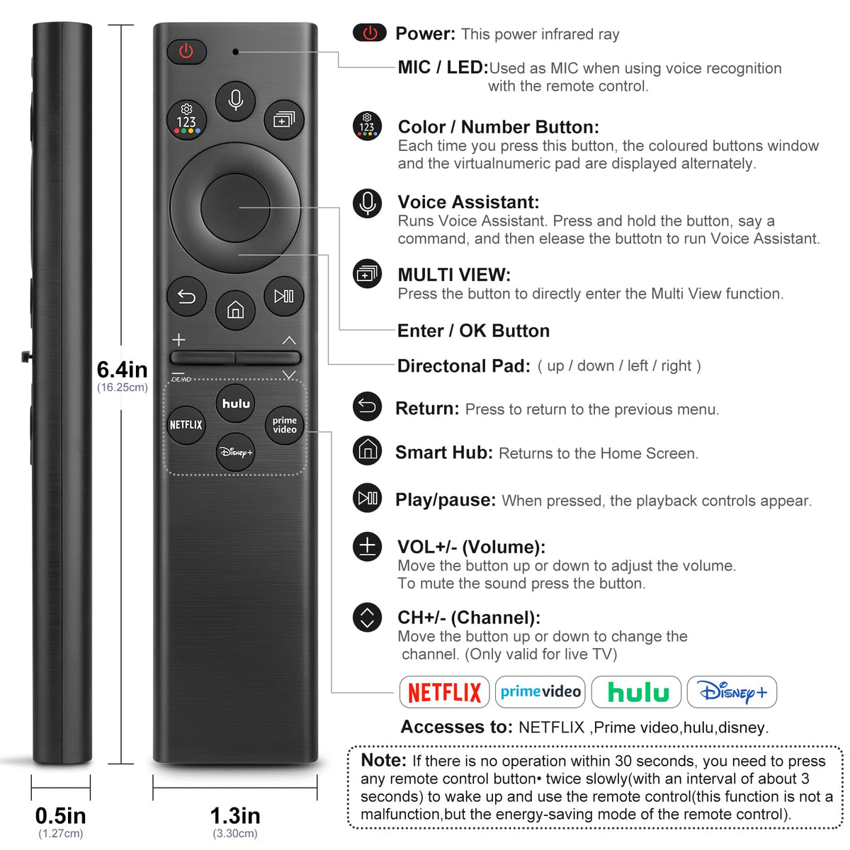 【Pack of 2】 New Universal Remote for All Samsung TV Remote, Replacement Compatible for All Samsung Smart TV, LED, LCD, HDTV, 3D, Series TV