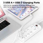 Yintar 6Ft Surge Protector Power Strip with 8 Outlets and 4 USB Ports