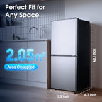 Anypro 4.0 Cu.Ft Fridge with Bottom Freezer, 2 Door Refrigerator with Drawer, 7 Level Temperatures and Adjustable Shelves for Bedroom, Dorm, Office, Apartment, Silver
