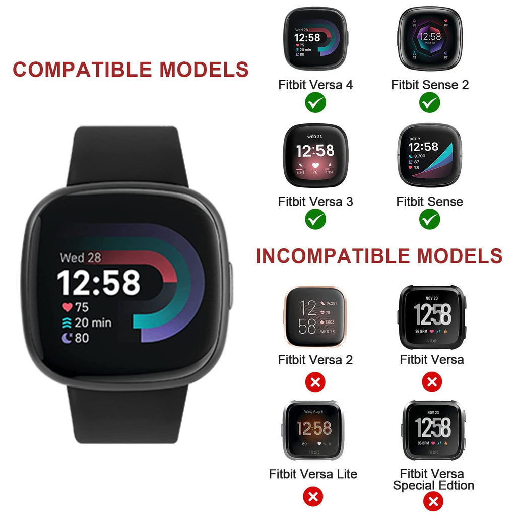 AK Straps for Fitbit Sense 2/Fitbit Sense/Fitbit Versa 4/Fitbit Versa 3 Straps for Women Men,Silicone Sport Classic Soft Replacement Straps Compatible with Fitbit Versa 3/Versa 4/Sense/Sense 2