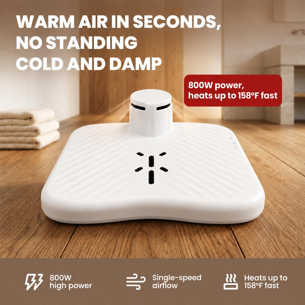 Full Body Dryer after Shower, 960W, Hot and Cool Air, White