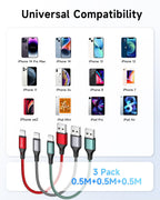 RAVIAD Long iPhone Charger Cable 3M 2Pack MFi Certified Lightning Cable