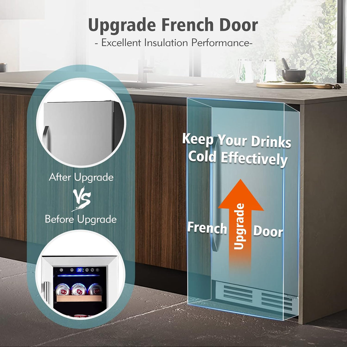 Mini Beverage Refrigerator Cooler -Small Beverage Fridge 1.4cu.ft