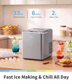 Comfee 33lbs Countertop Bullet Ice Maker, Self-Cleaning, with Ice Scoop