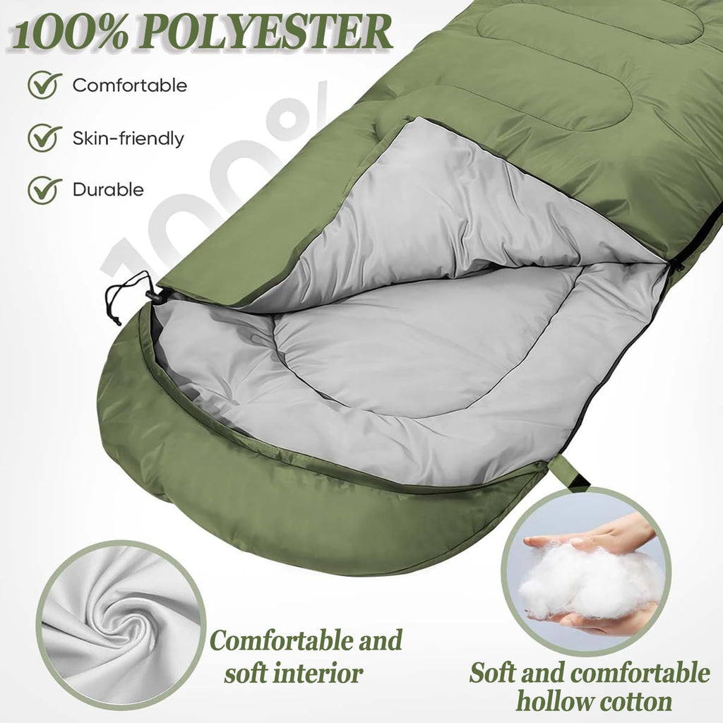 Sleeping Bag for Camping,Sleeping Bags for Adults Backpacking Waterproof,3 Seasons Adult Blanket,Small Packed Ultralight Carry Bag, Soft,Thick and Warm,for Outdoor Camping,Travel,Hiking