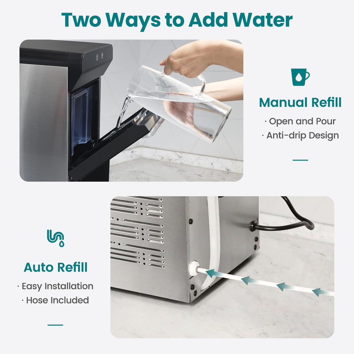 Gevi V2.0 Nugget Ice Maker Countertop,38lbs/Day,Black