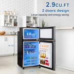 3.2 Cu.Ft Mini Fridge with Freezer, 7-Level Cooling Small Refrigerator