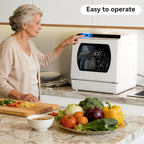 Hermitlux Slim Countertop Portable Dishwasher for Small Spaces