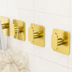 Aikzik Strong Self Adhesive Hooks - 6 Pack Heavy Duty 8kg(Max), Stainless Steel Sticky Hooks for Hanging for Towel, Coat, Robe, Stick on Bathroom, Kitchen, Door and Wall, Black