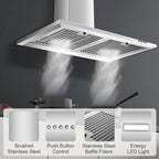 24 inch Range Hood, Ducted/Ductless Range Hood 450CFM, Wall Mount