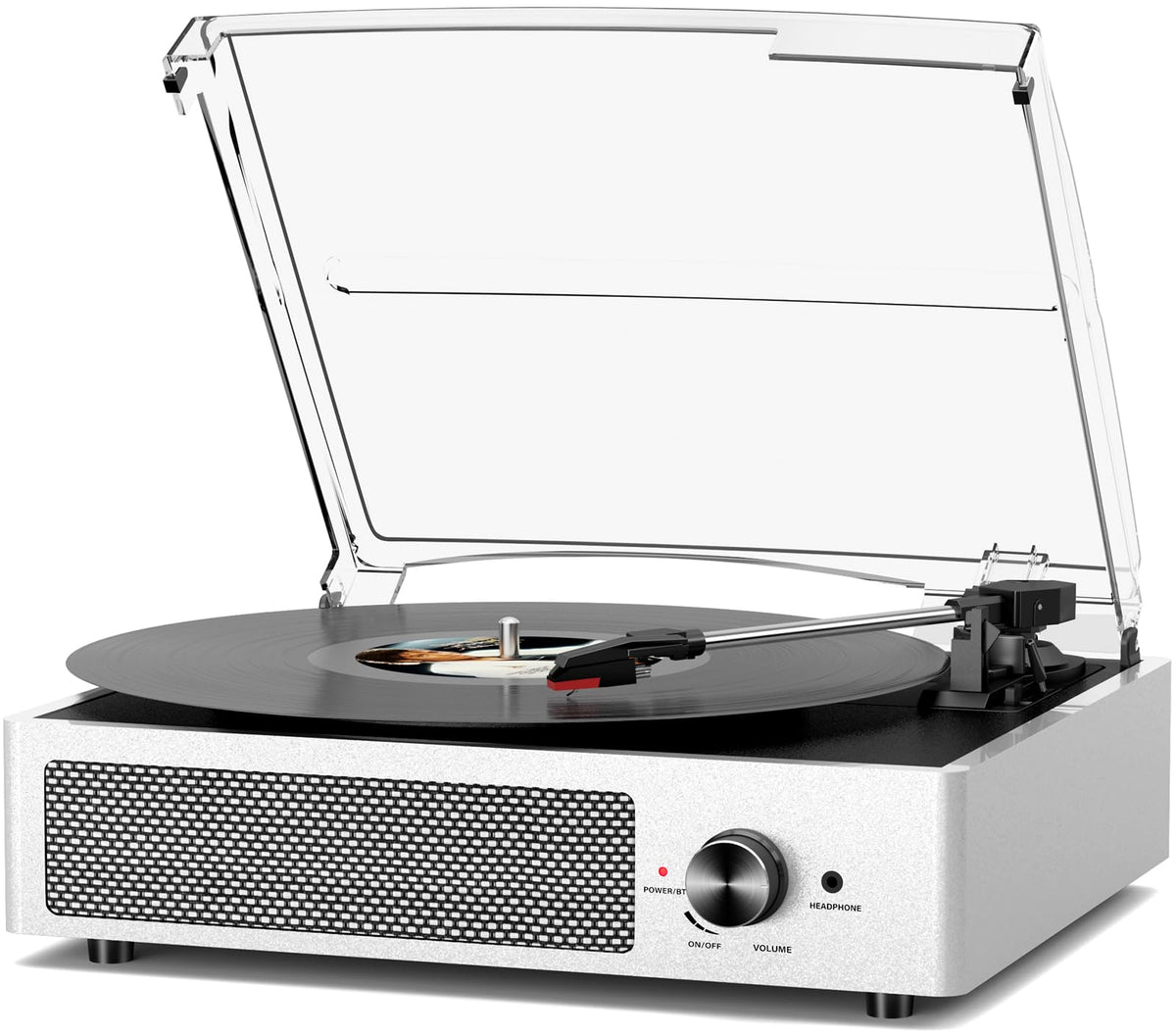 Vinyl Record Player Turntable with Built-in Bluetooth Receiver & 2 Stereo Speakers, 3 Speed 3 Size Portable Retro Record Player for Entertainment and Home Decoration