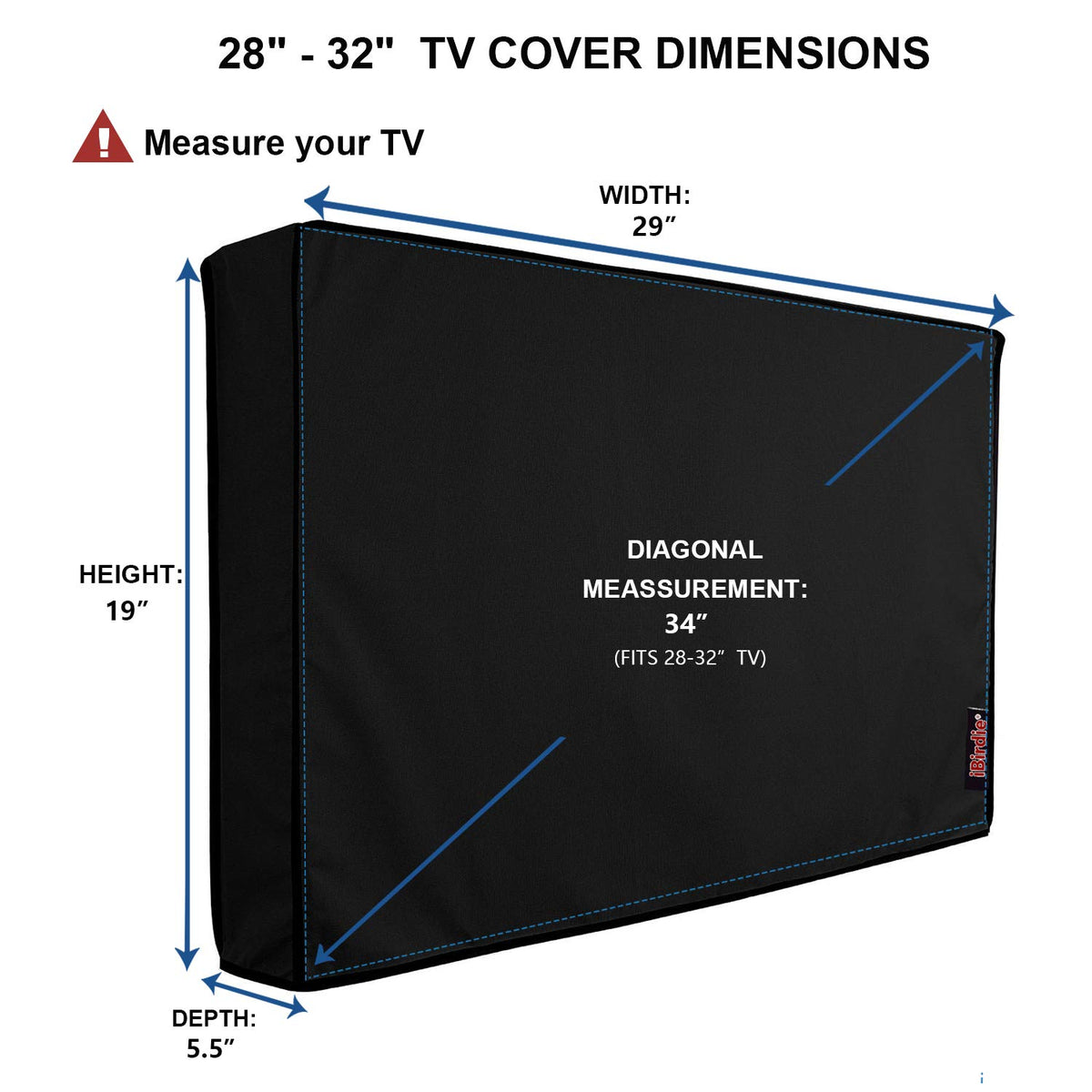 iBirdie Outdoor TV Cover 52 to 55 inch Weatherproof and Waterproof