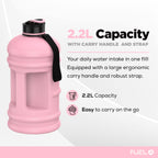 Fuel24 Jug - 2.2 Litre Water Bottle - Extra Strong Flex Material - Drop Proof, Pop or Straw Cap Options - 2.2L Large Gym Sports Bottle, BPA FREE