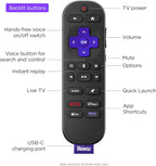 Roku Voice Remote Pro (2nd Ed.), TV Remote Control with Backlit Buttons