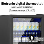 DOGHLY 0.95 Cu.Ft Mini Fridge Mirror Door for Beverages & Skincare, 24 Cans