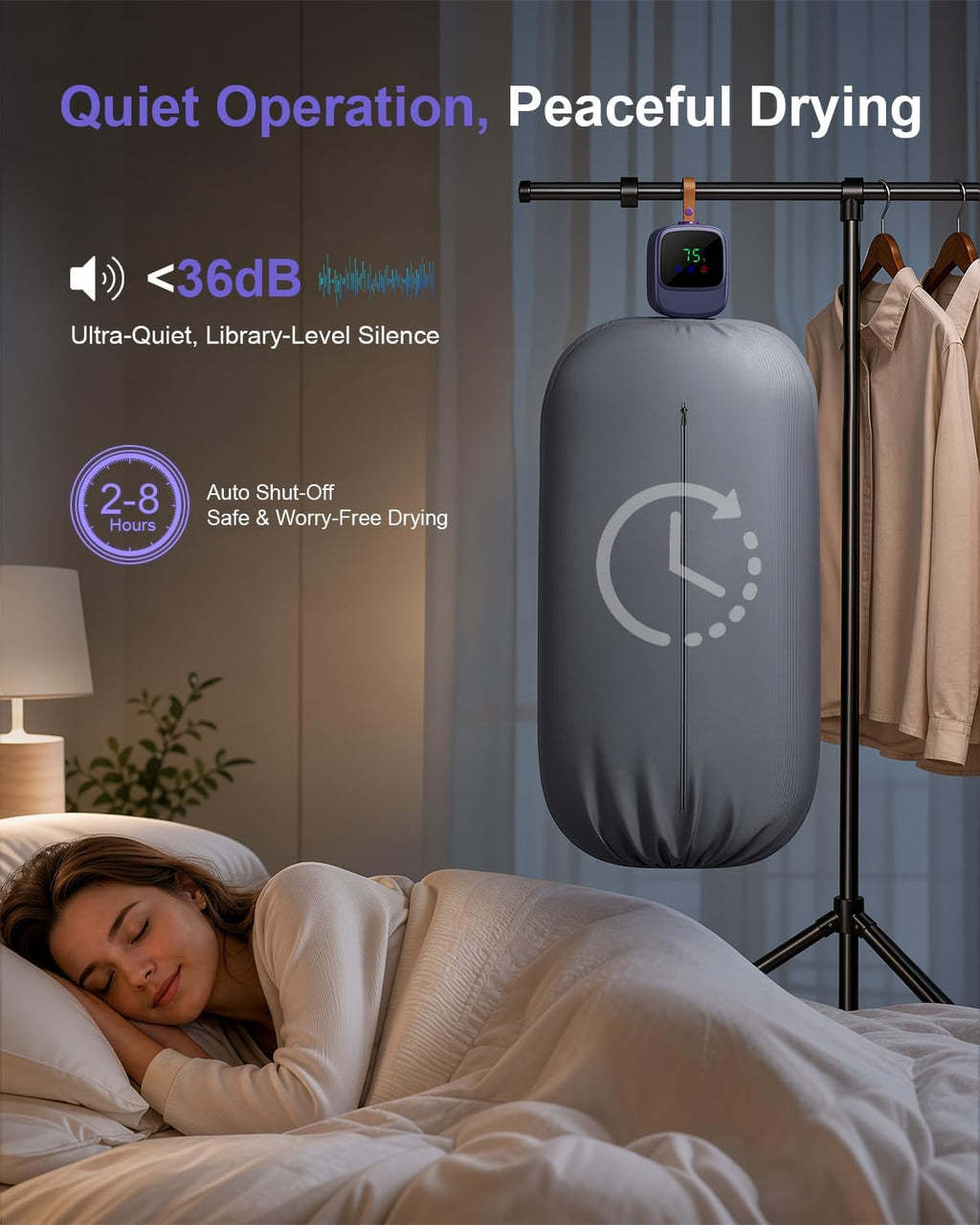 Portable Clothes Dryer, Compact Dryer for Apartments, Dorms, RVs & Travel