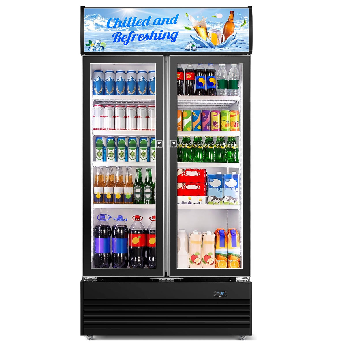 Commercial Cake Display Refrigerator, 78L Countertop Glass Cooler with LED Light, 32-53.6°F Digital Thermostat, Frost-Free Pastry Showcase for 11" Cake, Tempered Glass & Rear Door for Bakery/Cafe/Home