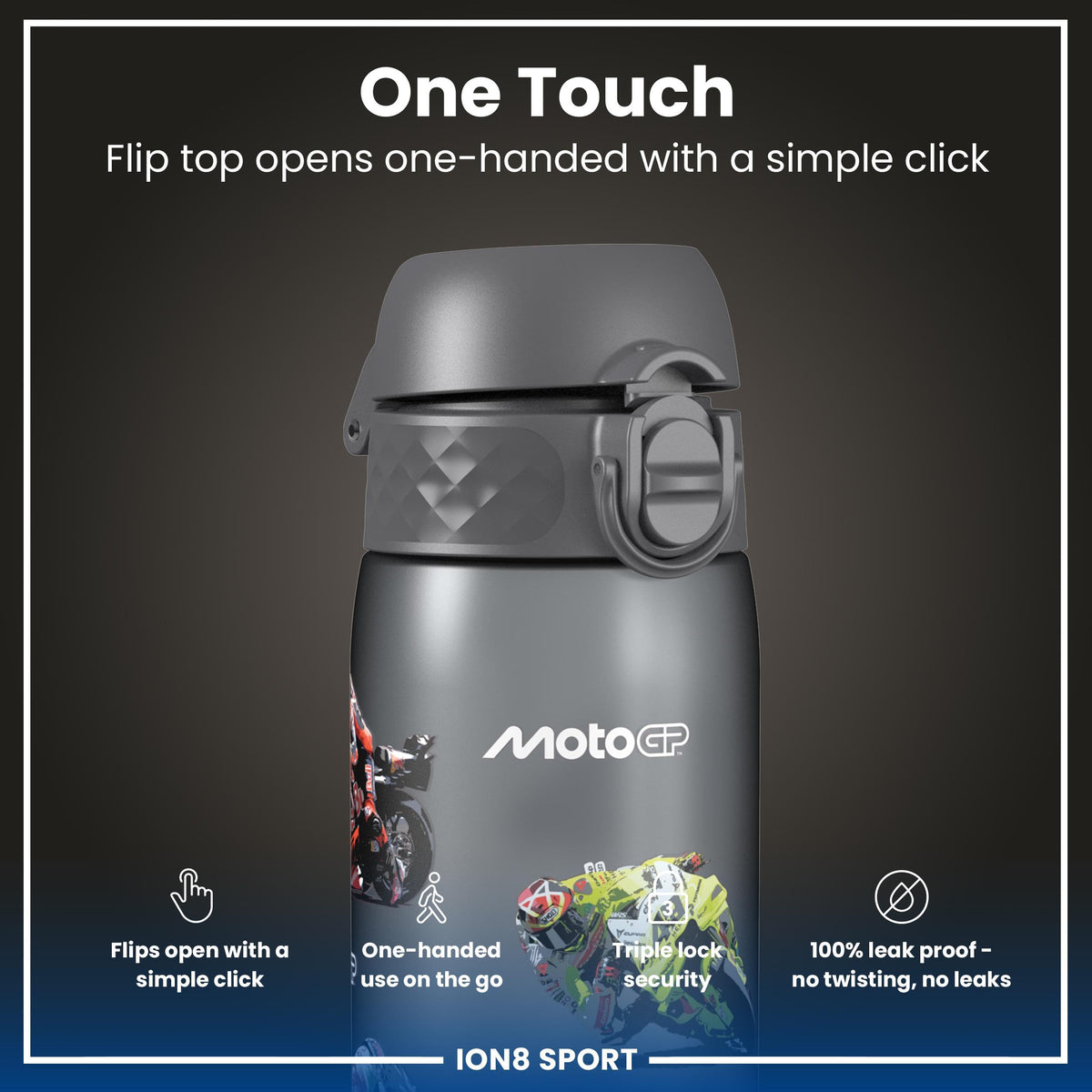 ION8 Leak Proof Water Bottle, 500ml (18oz), Fighter Jets